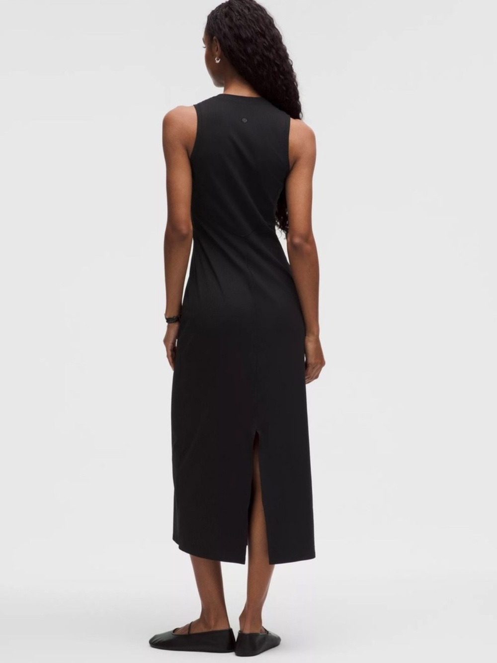 lululemon athletica Black Sleeveless Midi Dress with Back Vent
